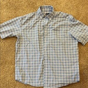 Jos. A. Bank Blue and White Checkered Button Down Shirt